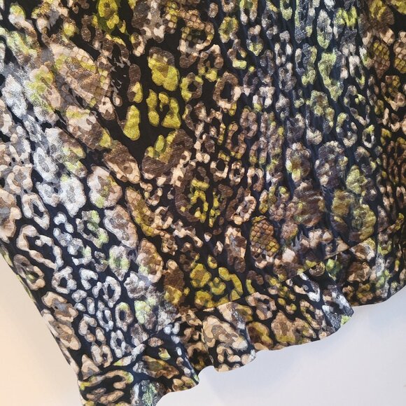 STUNNING!! ELI TAHARI PENCIL RUTH METALLIC ANIMAL PRINT SKIRT - MINT - SIZE 12 - Picture 2 of 6